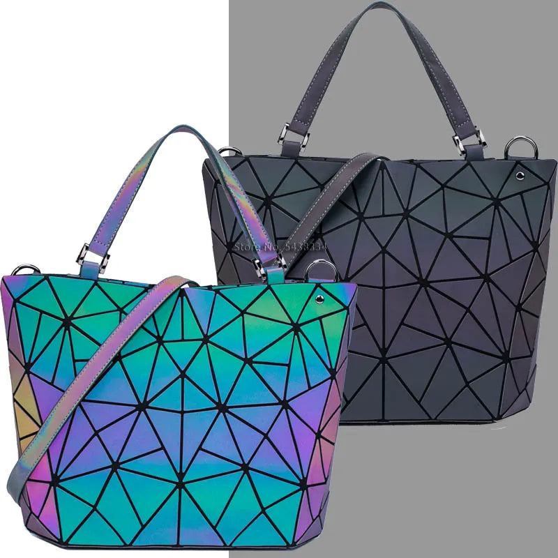Bolsa Totem Holográfica Formato Diamante Vários Tamanhos