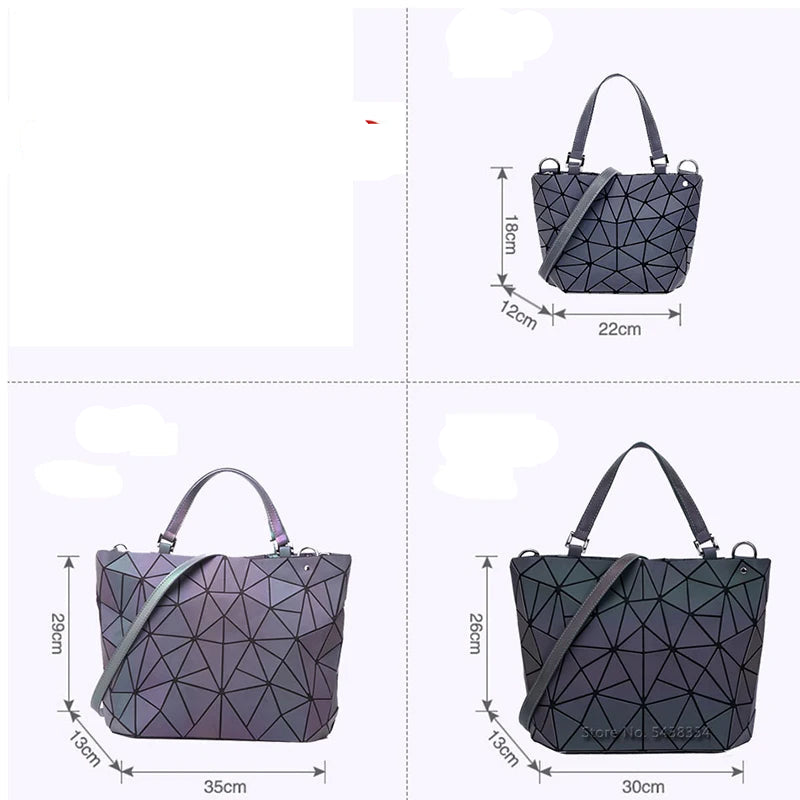 Bolsa Totem Holográfica Formato Diamante Vários Tamanhos
