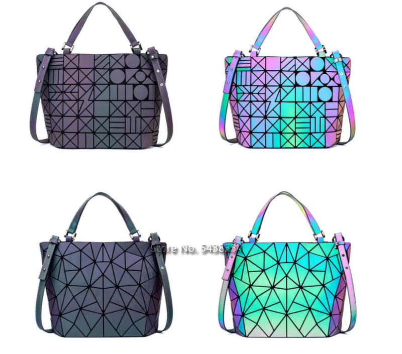 Bolsa Totem Holográfica Formato Diamante Vários Tamanhos