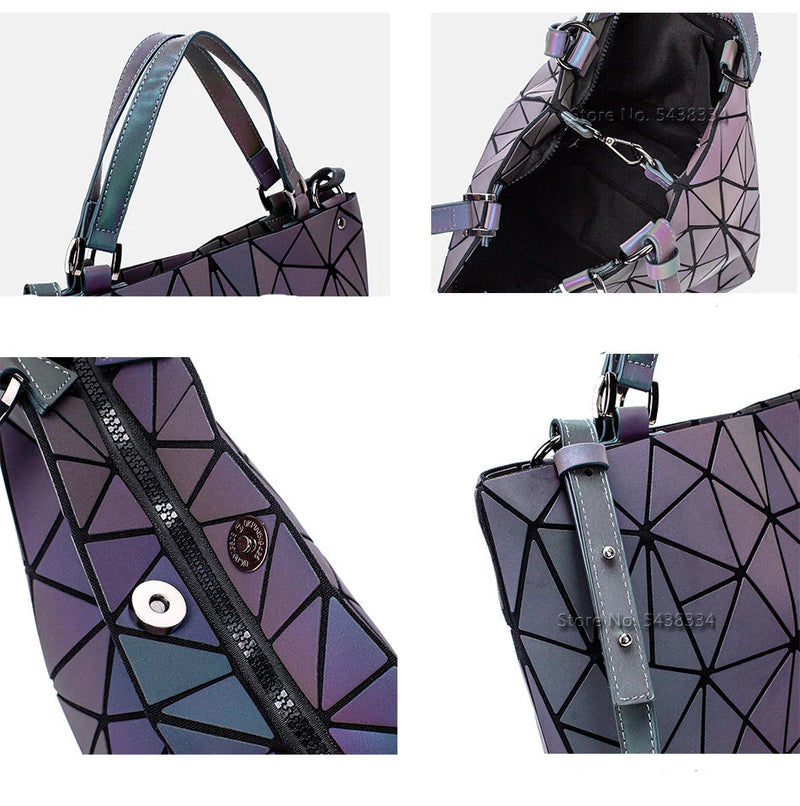 Bolsa Totem Holográfica Formato Diamante Vários Tamanhos