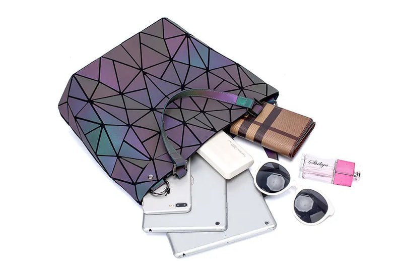Bolsa Totem Holográfica Formato Diamante Vários Tamanhos