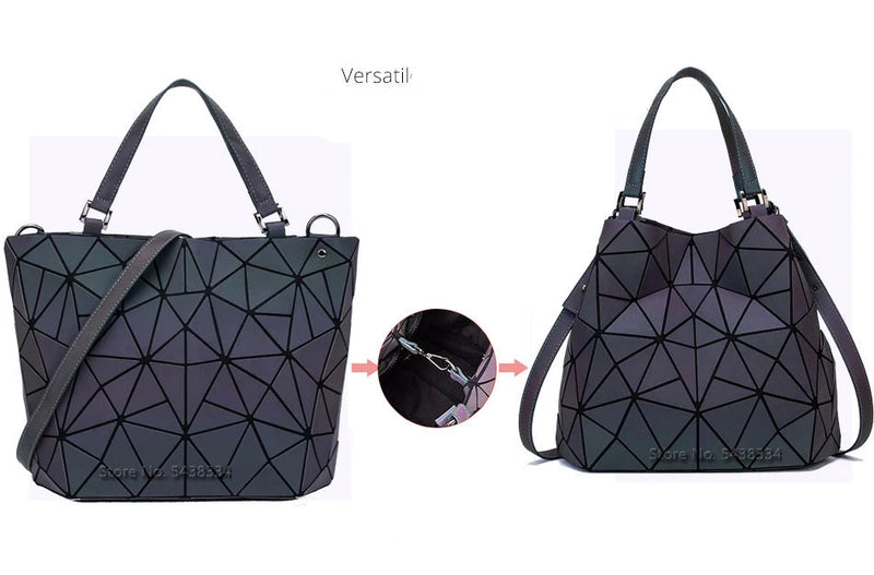 Bolsa Totem Holográfica Formato Diamante Vários Tamanhos