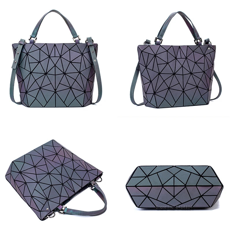 Bolsa Totem Holográfica Formato Diamante Vários Tamanhos