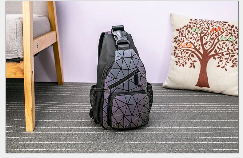 Mochila Casual 2 em 1 Holográfica Unissex