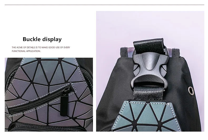 Mochila Casual 2 em 1 Holográfica Unissex