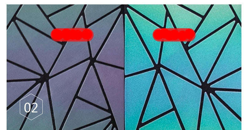Mochila Holográfica Luminosa 15 Polegadas - Geométrica Premium Feminina