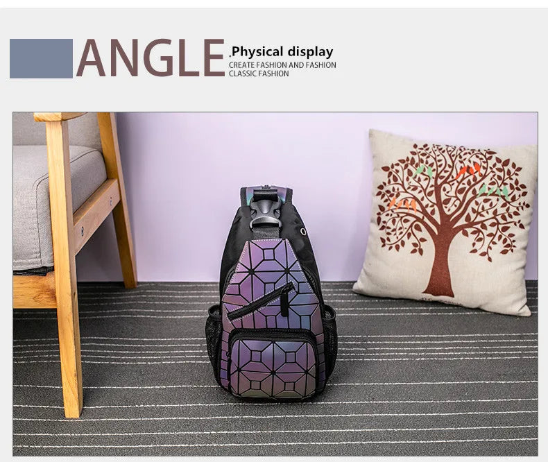 Mochila Casual 2 em 1 Holográfica Unissex