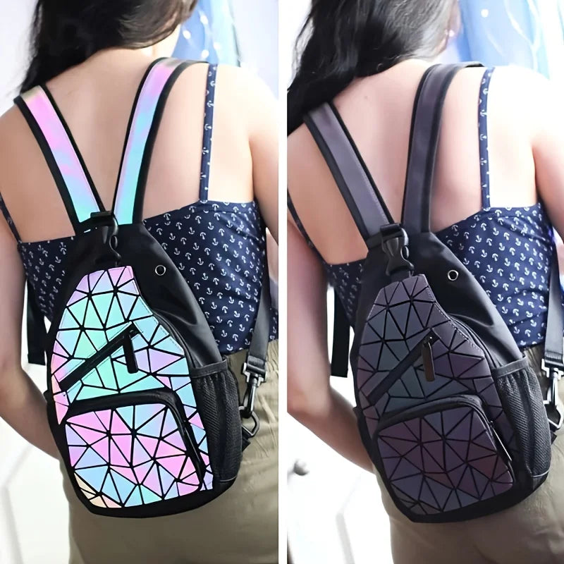 Mochila Casual 2 em 1 Holográfica Unissex