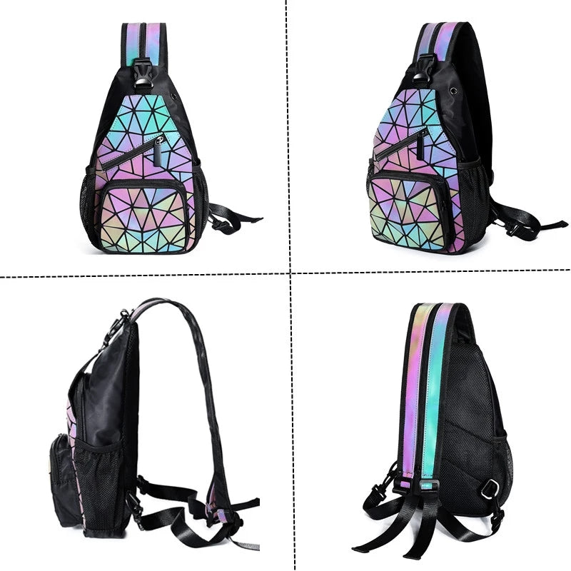 Mochila Casual 2 em 1 Holográfica Unissex