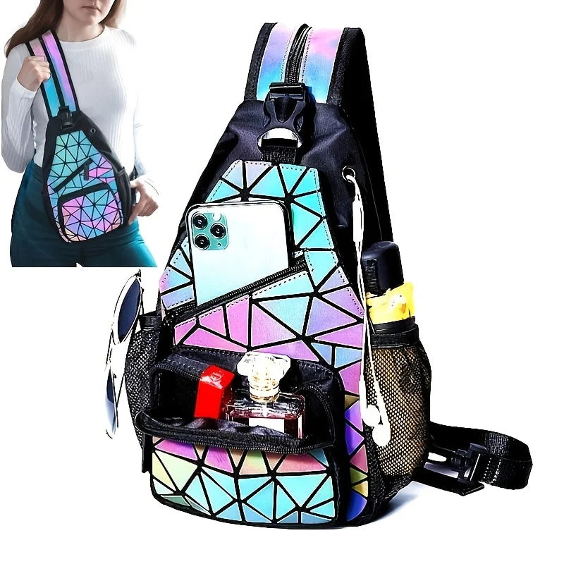 Mochila Casual 2 em 1 Holográfica Unissex