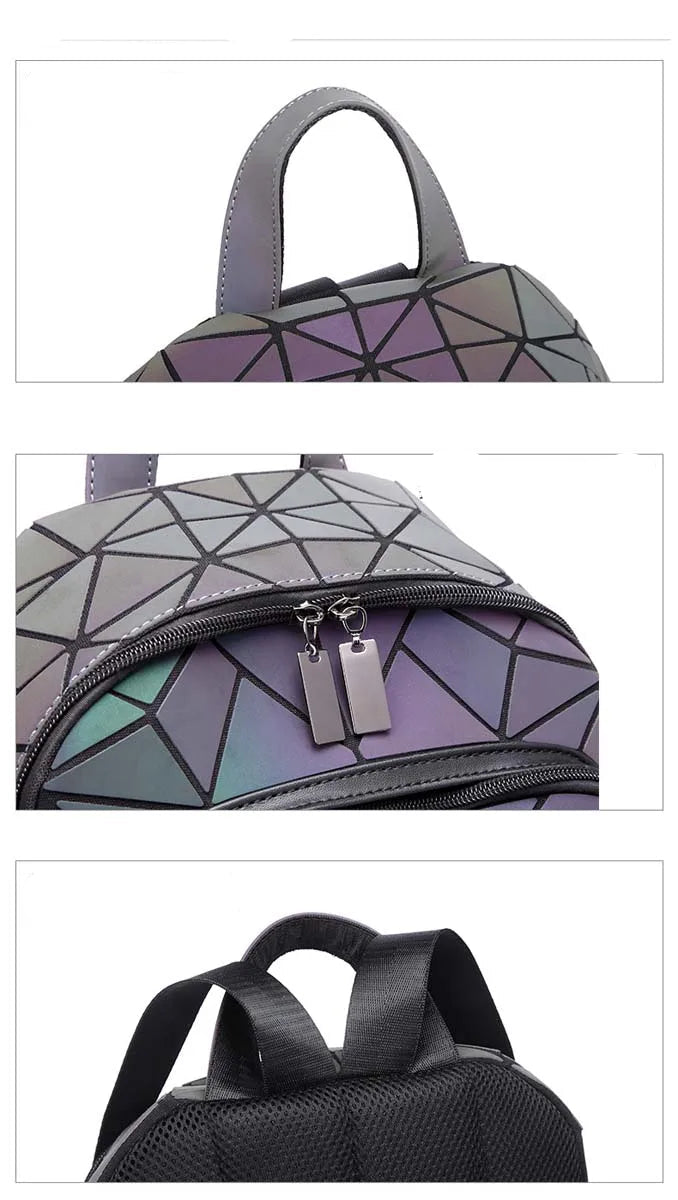 Mochila Universitária Unissex com padrões geométricos