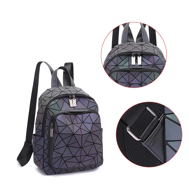 Mochila Universitária Unissex com padrões geométricos