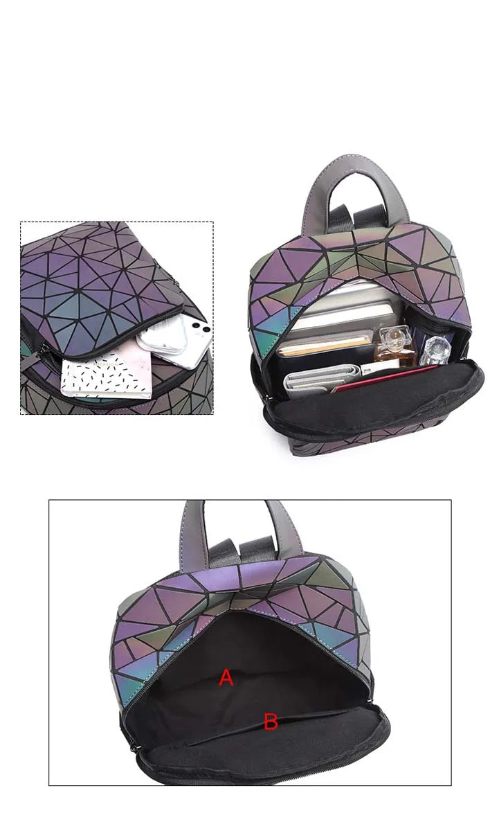 Mochila Universitária Unissex com padrões geométricos
