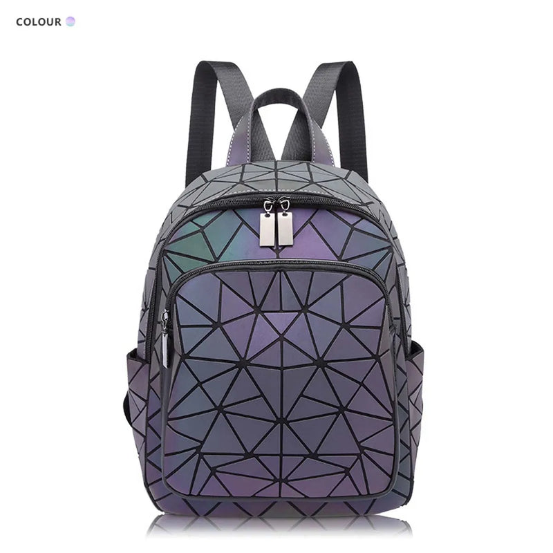 Mochila Universitária Unissex com padrões geométricos