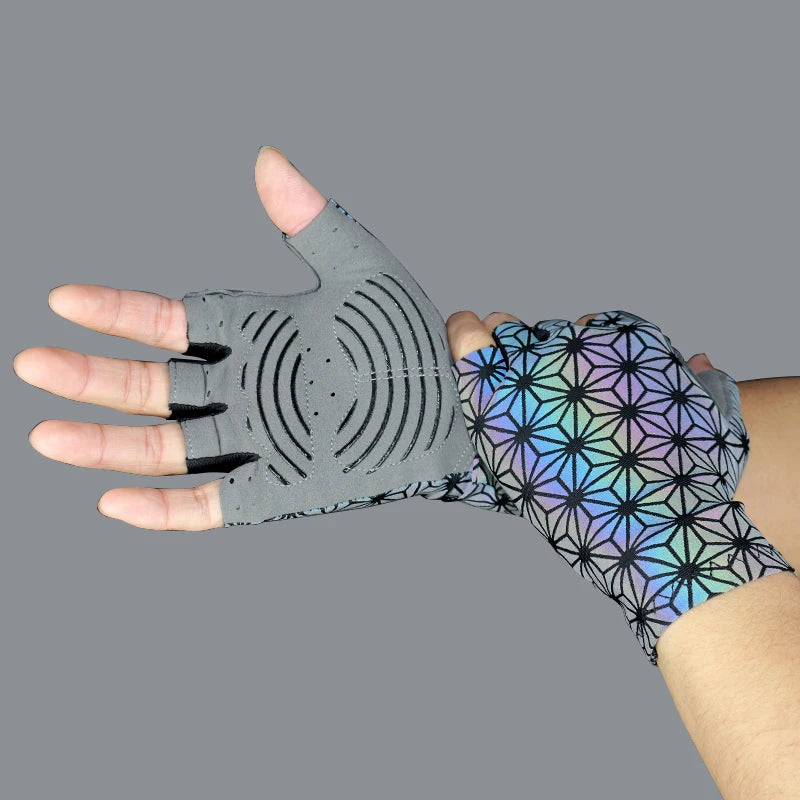 Luvas Ciclismo Luminosas - Unissex Refletivas para Segurança Noturna