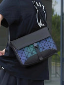 Bolsa Transversal Casual Masculina, Design Simples e Portátil, Padrão em Diamante, Estilo de Rua, Bolsa Moderna para Jovens