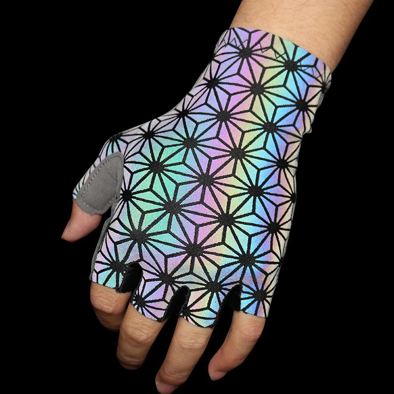 Luvas Ciclismo Luminosas - Unissex Refletivas para Segurança Noturna