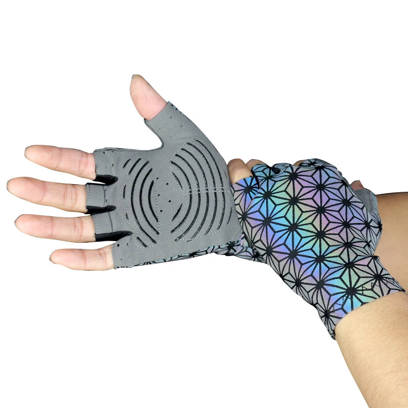 Luvas Ciclismo Luminosas - Unissex Refletivas para Segurança Noturna