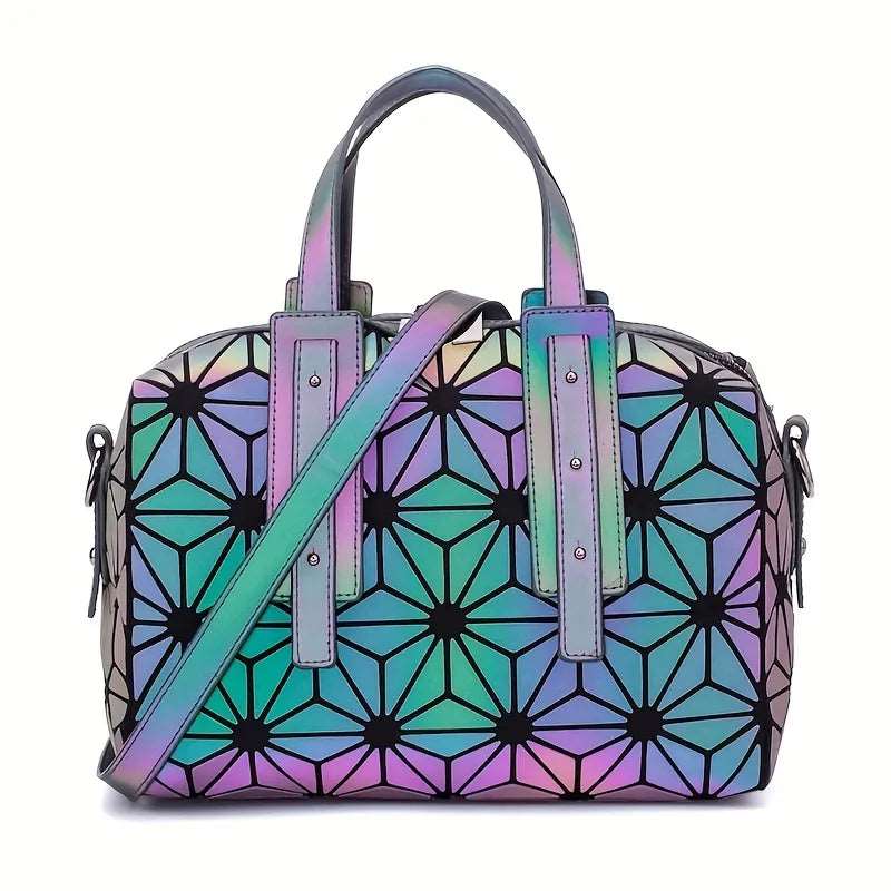 Bolsa geométrica de luxo com design moderno. Explore o estilo único da bolsa semiimpermeável e refletora de luz. - Loja Holoo